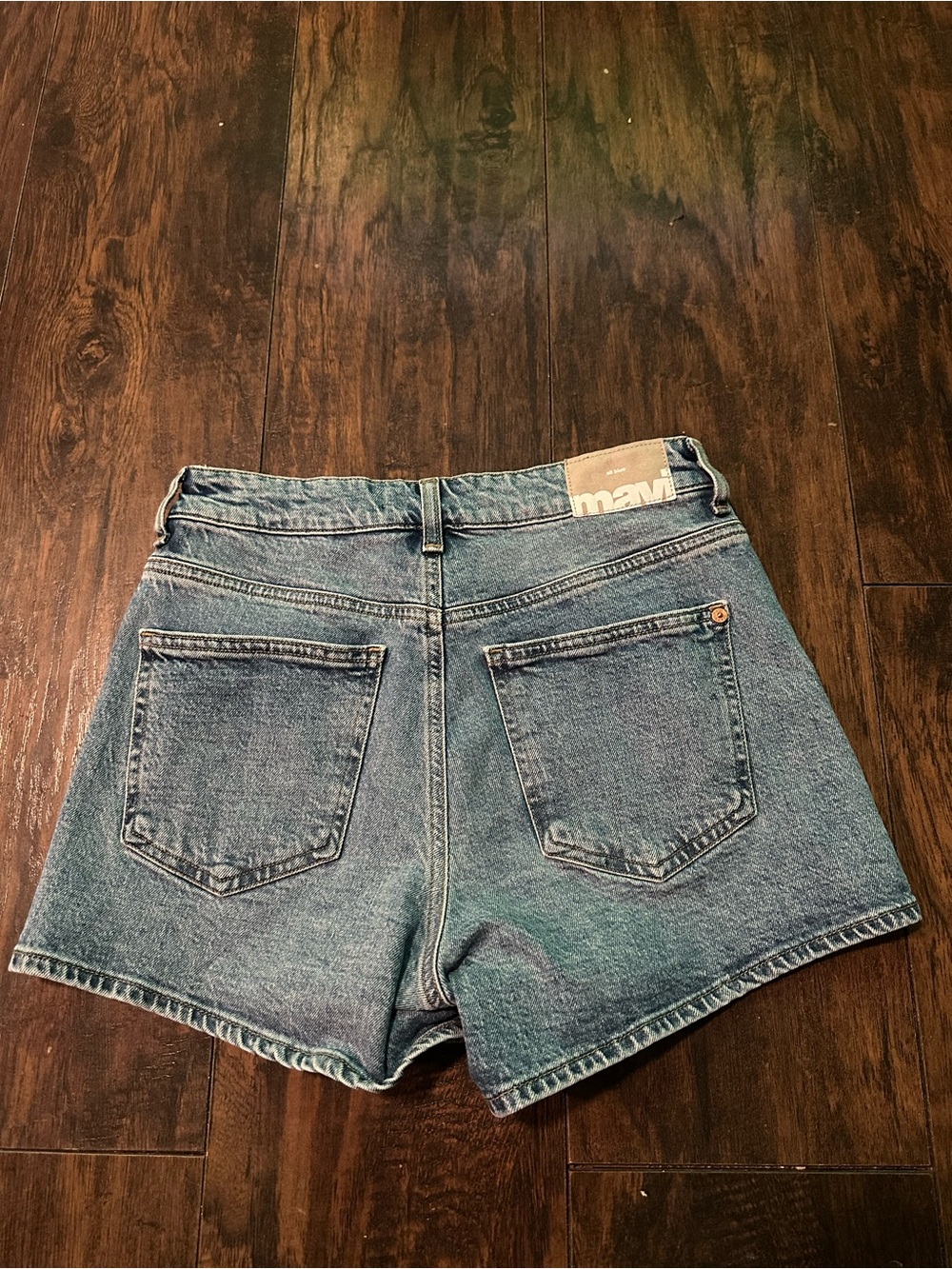 Mavi High-Rise Vintage Wash Denim Shorts - Blue